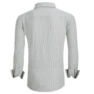 Esabel.C Seersucker Mens Dress Shirts Striped Cotton Casual Business Button Down Shirts for Men,Black,S - Image 2