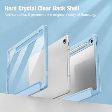 Fintie Hybrid Slim Case for Samsung Galaxy Tab S10 Lite/ S10 FE/ S9 FE 10.9 Inch/Tab S9 11 Inch with S Pen Holder, Shockproof Cover with Clear Transparent Back Shell, Auto Wake/Sleep, Blue - Image 3