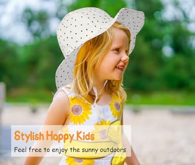 Baby Girl Sun Hat with UPF 50+ Outdoor Adjustable Toddler Beach Hat with Wide Brim Bucket Hats for Kids 6-24 Months - Image 7