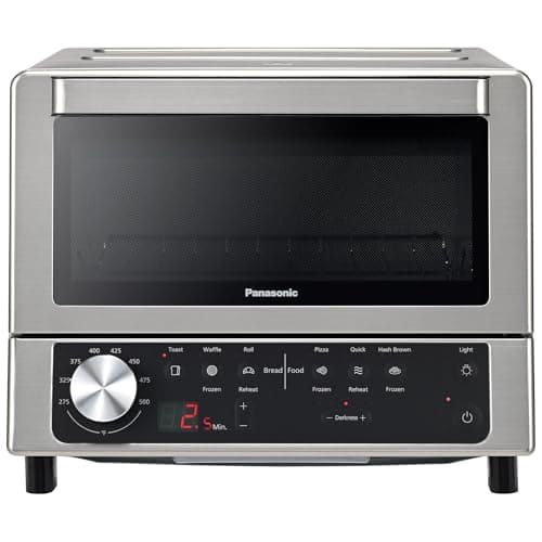 Panasonic FlashXpress Toaster Oven Countertop, 4-Slice Compact Size w/Double Infrared Heating, PFAS-free, 6 Auto Cook Options & Precise Temperature Control, 1300W - NB-G200P (Stainless Steel) - Image 1