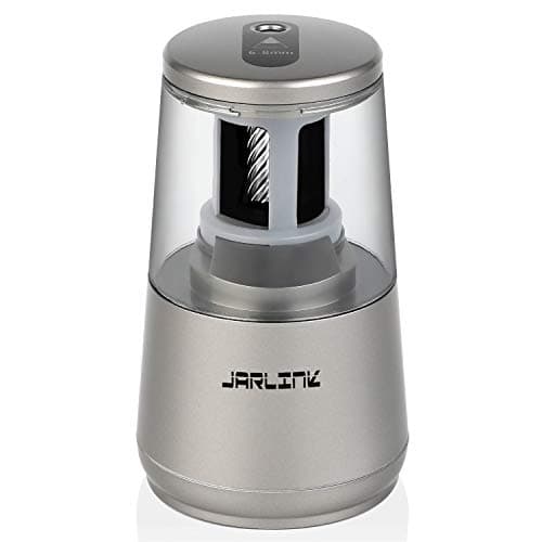 JARLINK Electric Pencil Sharpener, Heavy-Duty Helical Blade to Fast Sharpen, Auto Stop for No.2/Colored Pencils(6-8mm), AC Adapter/Battery Operated in School Classroom/Office/Home (Gray) - Image 1