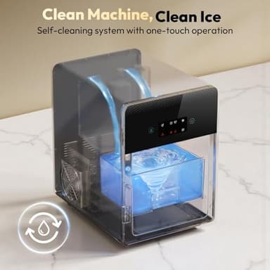 2'' Clear Ice Ball Maker – 4 Ice Spheres in 35min, 144 pcs/Day, Auto&Manual Fill, Fast Ice Machine with LCD Touch Panel, Self-Cleaning, Quiet Home & Bar Ice for Whiskey Bourbon Parties - Image 6