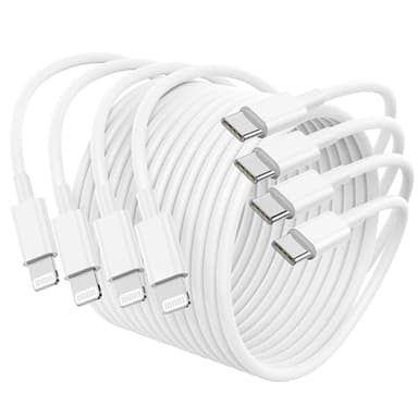 4Pack USB C to Lightning Cable 6FT, Fast Charging Cord for iPhone 14, Replacement for Apple Original Charger Cable for iPhone 14 13 12 11 Pro 11 XS MAX XR 8 7 6s Plus - Image 1