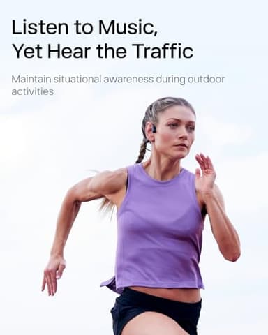 SHOKZ OpenRun Pro Mini- Open-Ear Bluetooth Bone Conduction Sport Headphones, Sweat Resistant Wireless Earphones for Workouts and Running with Premium Deep Base - Built-in Mic, with Hair Band, Black - Image 4