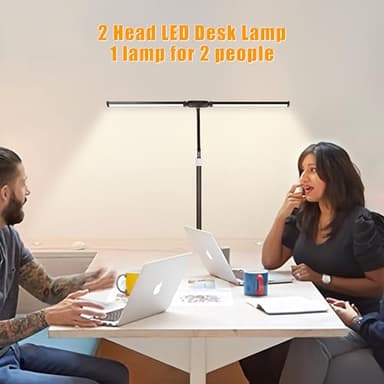 LED Desk Lamp for Office, Eye-Caring Desk Light with 3 Color Modes 10 Brightness, Adjustable Flexible Gooseneck and Retractable pole, 18W DC12V Desk Lamp with Clamp for Reading, Study, Workbench - Image 2