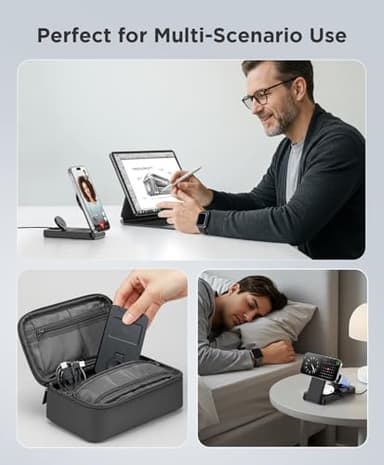 3 in 1 Magnetic Wireless for iPhone Charging Station: Foldable Portable Charger for iPhone 17-12 Pro Max & Apple Watch & AirPods, for Apple Multiple Devices Charger for Home,Office&Travel - Image 6