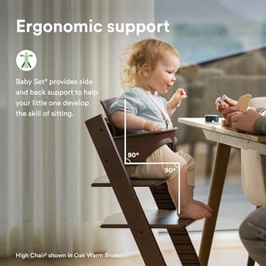 Stokke Tripp Trapp High Chair 2 (Warm Brown), Cushion 2 (Glacier Green) + Stokke Tray (White) - Includes Chair + Baby Set with Removable Harness for Children 6-36 Months - Image 3