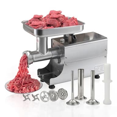OKF Stainless Steel Electric Meat Grinder - 2800W Heavy Duty Commercial #8 Meat Grinders for Home Use with 2 Blades, 3 Plates, 3 Stuffing Tubes - Image 8