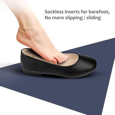 2 Pairs Pigskin Sockless Insoles|Barefoot Cushion Pads|Absorbs Sweat & Controls Odor|Wear Without Socks|Extra Thin Dress Shoes Inserts Women for High Heels Flats Sneakers Small 5-7.5 Size - Image 5