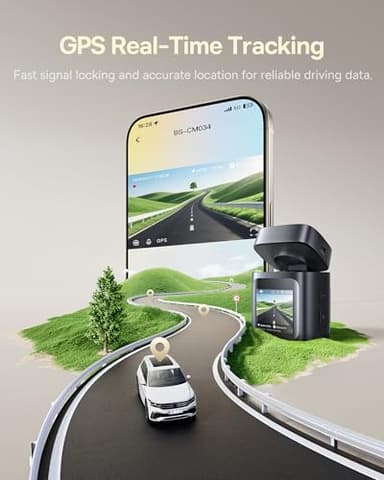 Baseus VD1 Pro Solar Dash Cam Front and Rear, 4K+1080P Dash Camera for Cars, Hardwire-Free Parking Mode, Starvis Night Vision, 32 GB Card Included, 5GHz WiFi, GPS, 170°Wide Angle,Voice Control - Image 6