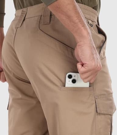 Mens Work Pants Waterproof Ripstop Durable Cargo Tactical Pants Outdoor Lightweight Utility Hiking Working Construction Pants with 7 Pockets Khaki 38Wx34L - Image 5