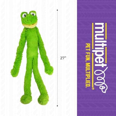 Multipet Swingin' Slevin Frog Dog Plush Toy - Squeaky Dog Toy for All Dogs - Extra Soft Plush Dog Toy - Stuffed Animal Dog Toy for Cuddling & Playing - Cute Dog Pet Toy (27”, Green, 5 Squeakers) - Image 5