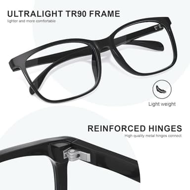 hunsquer Blue Light Glasses for Women Blue Light Blocking Glasses Men Computer Gaming Blue Screen Glasses Mens Blue Light Blocker Glasses - Image 5