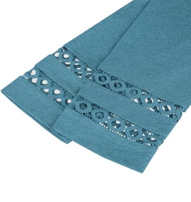 Business Casual Tops for Women 3/4 Length Sleeve Plus Size Tops for Women Summer V Neck Work Shirts Turquoise L - Image 6