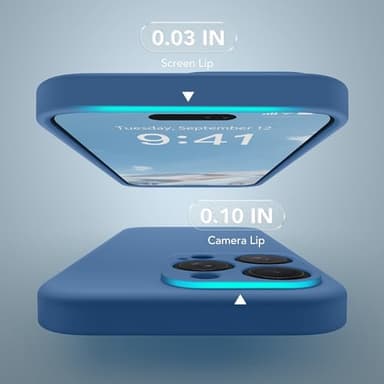 SuydanBox Magnetic for iPhone 14 Pro Max Case, Compatible with MagSafe, [Full Camera Protection][Screen Protector] Silicone Shockproof Protective Phone Case for iPhone 14 Pro Max 6.7", Lake Blue - Image 6