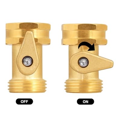 SIGURANTA Garden Hose Shut Off Valve, Heavy Duty 3/4 Inch Solid Brass Garden Hose connecto Shut Off Valve Hose Ball Valve (2 Set) - Image 3