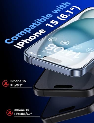 MAGIC JOHN 2 Pack for iPhone 15 Tempered Glass Screen Protector 6.1 inch [Not Max], Auto Dust-Elimination Installation, Bubble Free, Dynamic Island Compatible, HD Clear, Easy Installation - Image 2