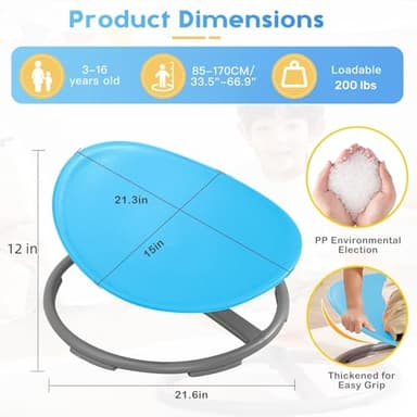 BABAMU Spinning Chair for Autistic Kids, Kids Sensory Swivel Chair, Autism Sensory Products, Autism Toys, Sensory Toy for ADHD Children, Training Body Coordination (Blue) - Image 2