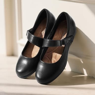 DREAM PAIRS Womens Ballet Mary Jane Flats, Comfortable Business Office Dress Shoes for Women Dressy and Work with Ankle Strap,Size 9.5,Black,SDFA2407W - Image 5