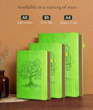 Vintage Leather Journal with 300 Numbered Pages,A4 Lined Journal for Men Women,Daily Journals for Writing,College Ruled Notebook for Work,School,Note taking,Travel Diary,Large (8.5" X 11.3") - Image 2