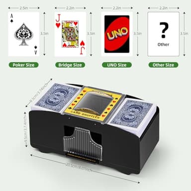 YUCEEN Automatic Card Shuffler 1/2 Decks,Battery Operated Electric Playing Card Shuffler for UNO,Casino Card Game,Poker,Phase 10,Blackjack,Texas Hold'em,Home Card Games - Image 5