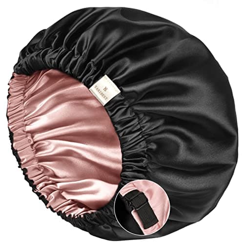 YANIBEST Silk Bonnet for Sleeping, Satin Hair Bonnets for Women and Men, Double Layer Adjustable, Protects Hair from Tangling and Breakage, Pink - Image 1