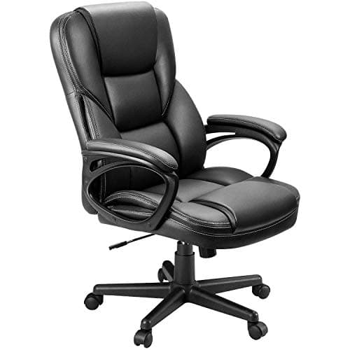 Furmax Office Executive Chair High Back Adjustable Managerial Home Desk Chair, Swivel Computer PU Leather Chair with Lumbar Support (Black) - Image 1