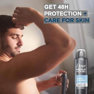 Dove Men + Care Antiperspirant Deodorant Spray, 6 Pack, 48H Protection, Long-Lasting Clean Comfort Scent, Soothes & Moisturises Skin, 5 oz. Each - Image 3