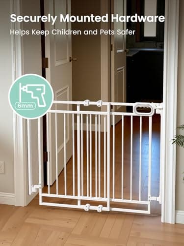 Mom's Choice GROWNSY Baby Gate No Bottom Bar, Adjustable Width 26” to 36” for Child and Pet, Dog Gate with Auto-Close & One-Hand Operation, Screw-in Installation for Doorways and Indoor Use - Image 6