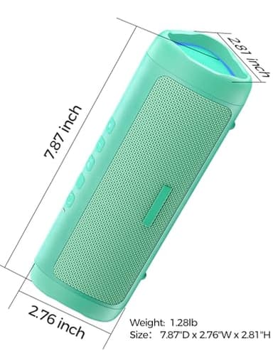 Bluetooth Speaker with HD Sound, Portable Wireless, IPX5 Waterproof, Up to 20H Playtime, TWS Pairing, BT5.3, for Home/Party/Outdoor/Beach, Stocking Stuffers, White Elephant Gifts for Adults (Teal) - Image 8