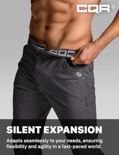CQR Men's Vent Stretch Pants, Quick Dry Lightweight Casual Cargo Pants, Water Resistant Straight-Fit Utility Work Pants, Sedona Charcoal, 38W x 32L - Image 4