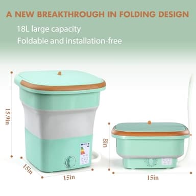 qagwotuv Mini Portable Washing Machine and Dryer Upgraded 18L Powerful Motor Deep Cleaning Of Clothes, Mini Lavadora y Secadora Portatil - Image 3