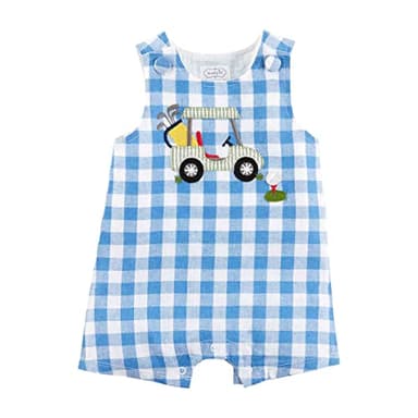 Mud Pie Baby Boys Golf Cart Jon Jon, Blue, 3-6M - Image 1