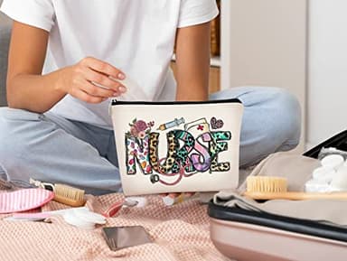 BARPERY Nurse Appreciation Gifts,Nurses Week Gifts,Nurse Bags for Work,Nurse Makeup Bag,Nurse Graduation Gift,Nurse Gifts for Women,Nurse Accessories for Work,Pink Leopard Nursing Cosmetic Bag - Image 4