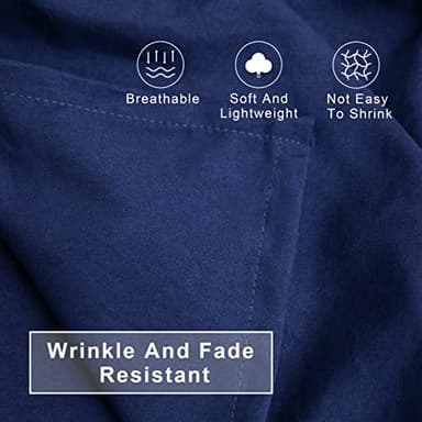 FLXXIE 4 Pieces Toddler Bedding Set, Soft and Breathable Microfiber Crib Sheet Set, Includes Quilted Comforter, Flat Top Sheet, Fitted Sheet, Envelope Pillow Case for Boys and Girls, Navy Blue - Image 2