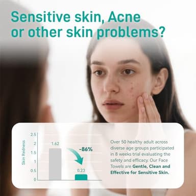 Face Towels, 10"×12" Disposable Face Towel, Face Towelettes XL, Ultra Soft Makeup Remover Dry Wipes, Thick Face Towel for Cleansing,100 Count (2 Pack) - Image 4