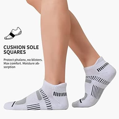 COOPLUS Mens Ankle Socks Athletic Cushioned Breathable Low Cut Tab With Arch Support - 6 Pairs - Image 6