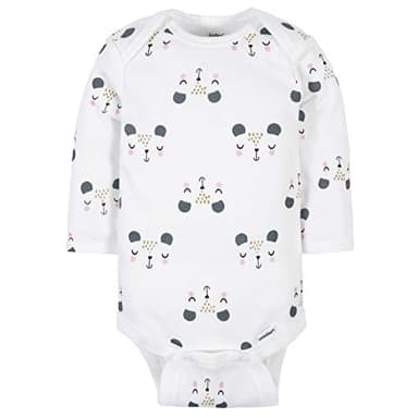 Gerber Baby Girls' 6-Pack Long-Sleeve Onesies Bodysuits, Bear Pink, 0-3 Months - Image 6