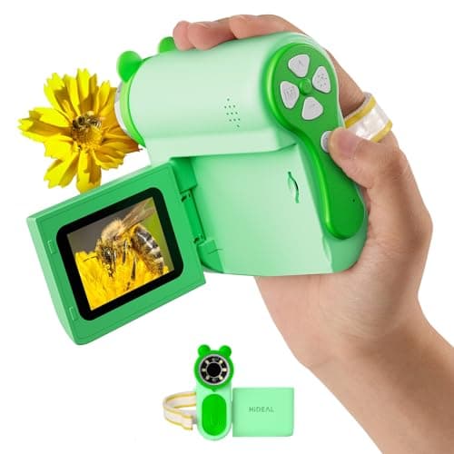 Hideal HP60 IPS Microscope for Kids: [Auto On & Off] [3-in-1] 2" Portable Handheld Microscope Miniscope, Pocket Mini Scope Educational Science Kit, Christmas Birthday Gifts for Kids, PC View, Green