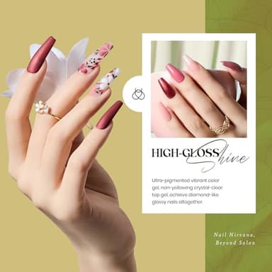Beetles Brown Gel Polish Set - 20 Colors Nude Gel Nail Polish Shimmer Brown Red Green Blue Glitter with Base&Top Coat Soak off UV DIY Home Fall Manicure Kit for Gift Set - Image 4