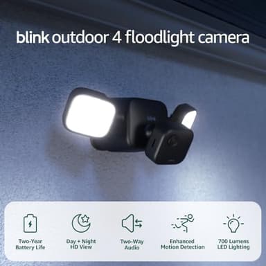 Blink Outdoor 4 Floodlight Camera — Wireless smart security camera, 700 lumens, two-year battery life, enhanced motion detection, Sync Module Core included — 1 camera system - Image 3