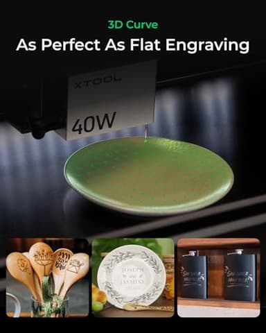 xTool S1 40W Laser Cutter and Laser Engraver for Tumblers, 23.93" x 15.16" Bed Size, 600mm/s Speed, Laser Engraving Machine, Laser Engraver for Wood and Metal, Acrylic, Big Project - Rotary Bundle - Image 8
