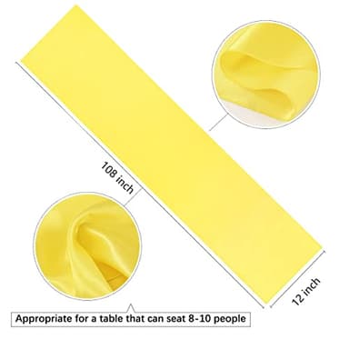 B-COOL Yellow Table Runner 10 Packs Satin Table Runners Reception Table Runners Silk Smooth Fabric for Birthday Party Banquet Table Decorations 12x108 inch - Image 2