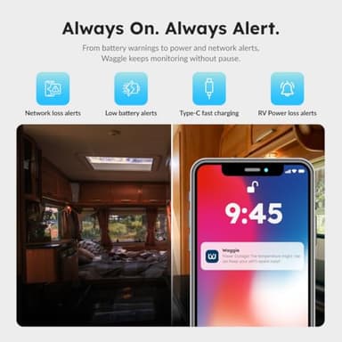 Waggle RV Pet Temperature Monitor – 4G Cellular | Real-Time Alerts for Temperature, Humidity & Power Loss | Dog Safety in RV, Car, or Home | App Controlled | No WiFi | Subscription Required - Image 4