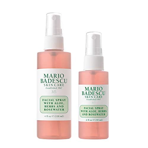 Mario Badescu Facial Spray with Aloe, Herbs and Rose Water for All Skin Types, Face Mist that Hydrates, Rejuvenates & Clarifies, 4 FL OZ & 2 FL OZ Combo - Image 1