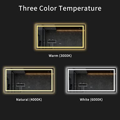 LOAAO 72X36 LED Bathroom Mirror with Lights, Anti-Fog, Dimmable, Backlit + Front Lit, Lighted Bathroom Vanity Mirror for Wall, Memory Function, Tempered Glass, ETL Listed - Image 5