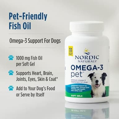 Nordic Naturals Omega-3 Pet, Unflavored - 120 Soft Gels - 330 mg Omega-3 Per Soft Gel - Fish Oil for Dogs with EPA & DHA - Promotes Heart, Skin, Coat, & Immune Health - Image 5