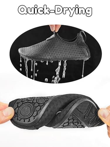 HEETA Barefoot Water Sports Shoes Footwear for Littile Kids or Toldders, Boys & Girls, 9-9.5 Littile Kids, for Beach, Water Sports, Water Parks, Black - Image 4