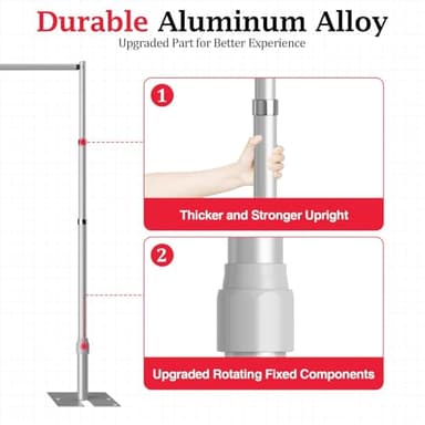 EMART 10x10ft Heavy Duty Backdrop Stand Kit, Adjustable Pipe and Drape Photo Booth Frame for Wedding, Party, Christmas, Birthday Decorations - Image 4