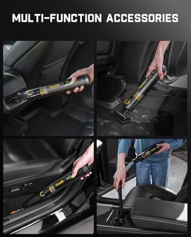 Fanttik Slim V10 APEX Cordless Car Vacuum, 4-in-1 Portable Mini Handheld Vac, 19kPa Suction Power, Upgraded Smart Digital Display, 2 Suction Modes for Small Jobs, Car, Office Desk, Keyboards (Black) - Image 6